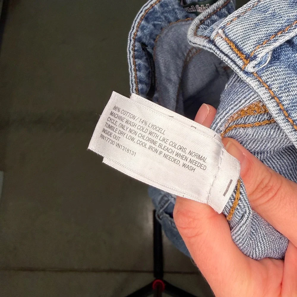 Wild Fable Cargo Jeans Womens 2 Medium Blue Excellent High Rise Wide Leg Utility - Picture 5 of 6